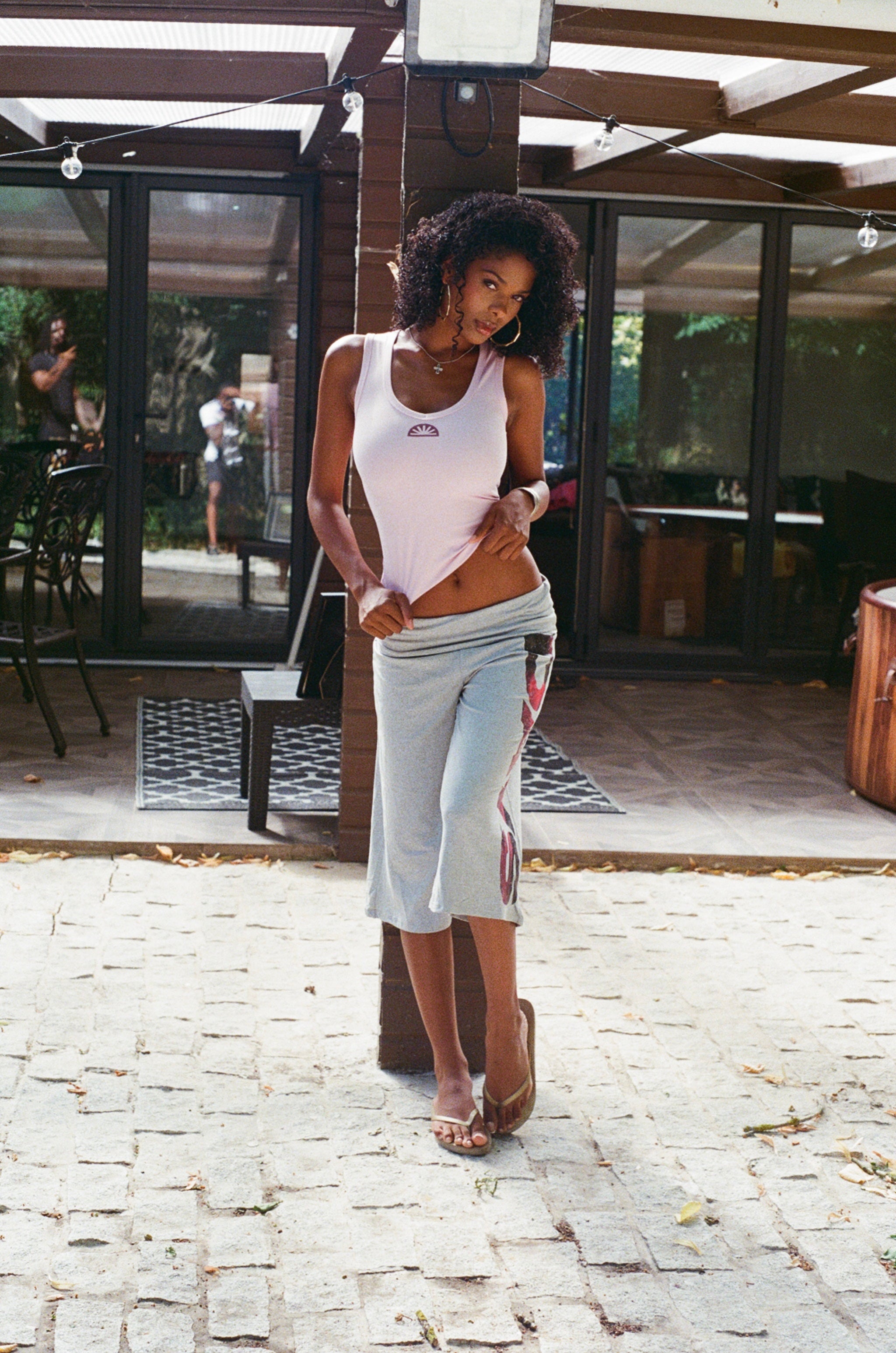 Lola - Fold Over Capris Grey