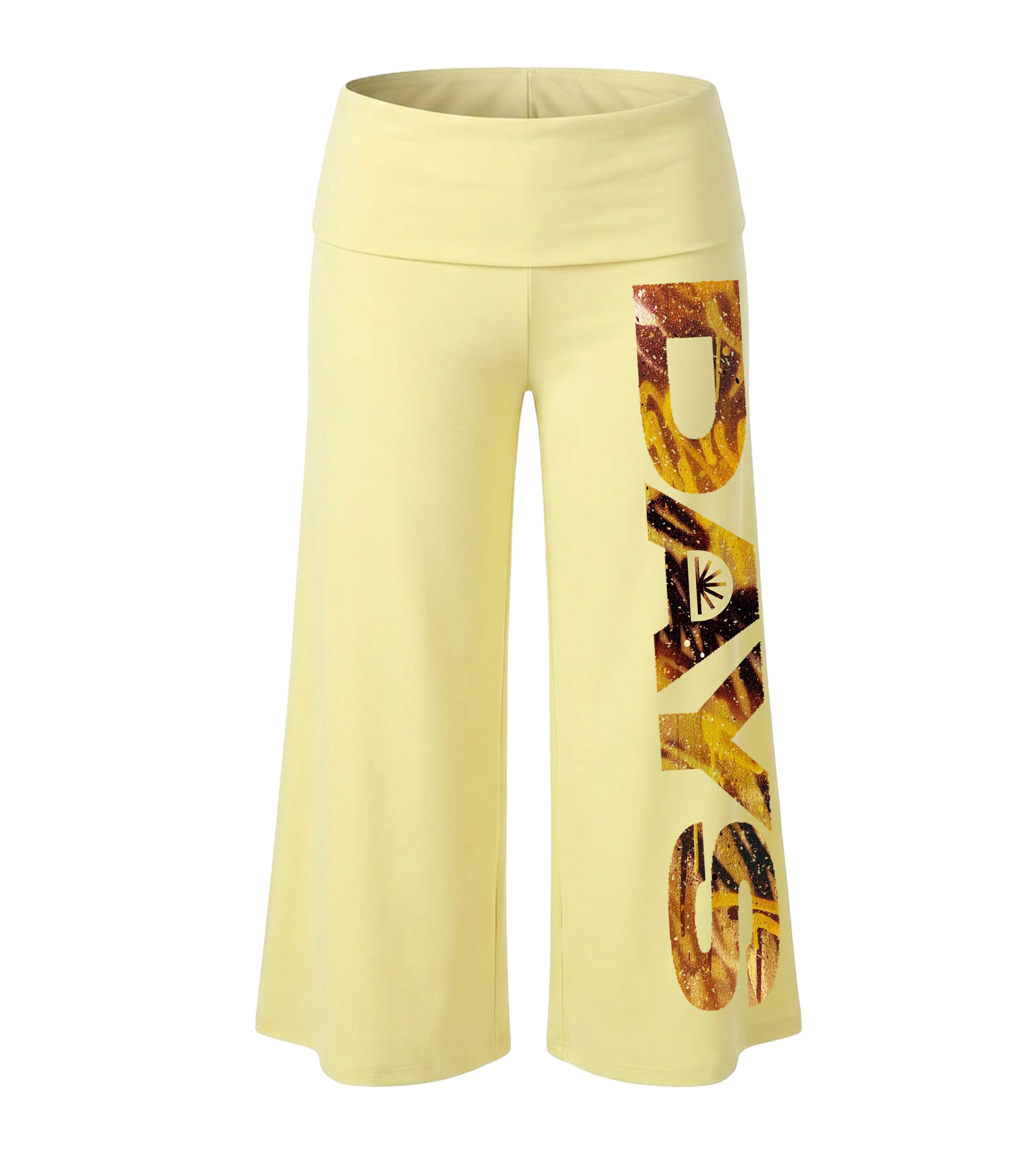 Lola - Fold Over Capris Yellow