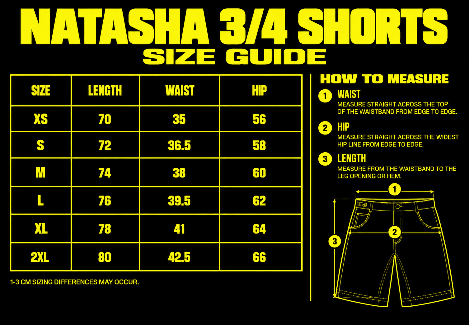 Natasha - Black 3/4 Sweatpants